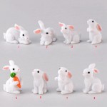 1 Pcs Lovely Resin White Rabbit Cute Micro Small Rabbit Ornament Landscape Easter Home & Garden Art Decoration DIY Miniatures Fairy Garden Supply